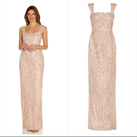 NWT Adrianna Papell Cocktail Sequin Maxi Dress Sz 12 - Picture 3 of 16